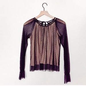 Zara sheer polka dot long sleeve